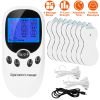 Electric Muscle Stimulator Dual Channels Pulse Massager Pain Relief Therapy Tens Device with Electrode Pads Wires