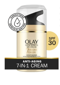 Olay Face Moisturizer with SPF 30, Total Effects Facial Moisturizer with Sun Protection for All Skin Types, 1.7 fl oz