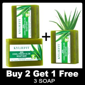 KYLIEFIT Natural Aloe Vera Soap Bar- Face, Hand, and Body Wash - Cleansing & Moisturizing, Anti Spots, Smooth Skin, 200g /7 oz