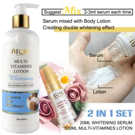 AILKE Whitening And Moisturizing Body Lotion,Suitable For Dry And Black Skin Type,with Pump Huge Bottle 500ml Korean Cosmetics