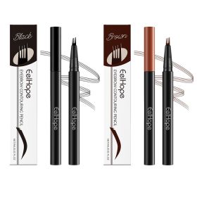 Eelhope Four-Prong Eyebrow Pencil Micro-Prong Applicator Waterproof And Sweat Resistant Long-Lasting Eyebrow Pencil Moisturizes And Nourishes Makeup