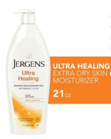 Jergens Ultra Healing Hand and Body Lotion, Dry Skin Moisturizer, Vitamins C, E, B5, 21 oz