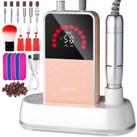 50000RPM Professional Electric Nail File Kit - Rechargeable Cordless Nail Drill For Acrylics Gel Nails, Portable E File Machine With 6 Bits For H (Option: 848-Orange)