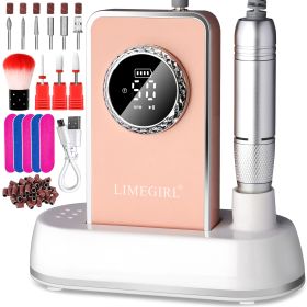 50000RPM Professional Electric Nail File Kit - Rechargeable Cordless Nail Drill For Acrylics Gel Nails, Portable E File Machine With 6 Bits For H (Option: 838-Orange)