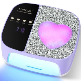 UV LED Nail Lamp Kit For Gel Polish Professional Fast Curing Dryer Light Set With 4 Timer Settings Cordless Rechargeable Nail Art Cure Machine Fo (Color: Purple)