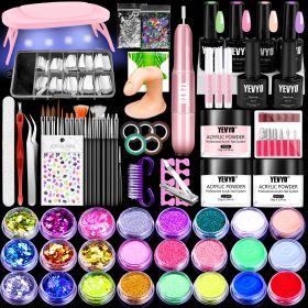 Acrylic Nail Kit With Drill, 4 Colors Gel Polish And UV Light Nail Kit, Birthday Gifts For Women, Valentines Day Gifts For Girl, Professional Nai (Option: W13551002)